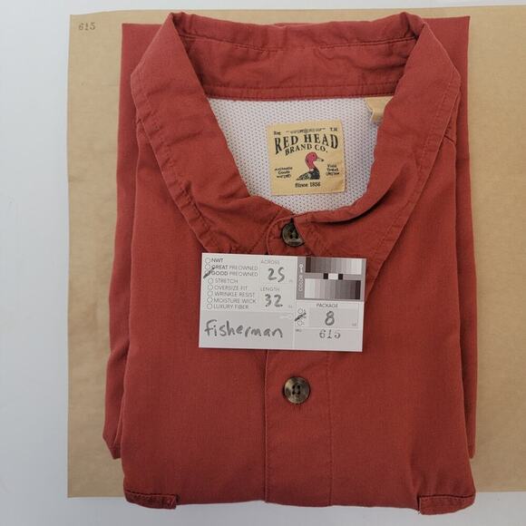 Red Head Short Sleeve Shirt XL Lightweight Outdoors Fishing 615 - Picture 13 of 14